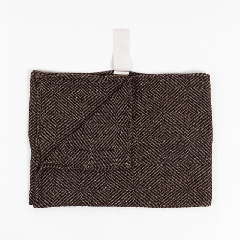 Big Linen Towel - Brown Pattern - Kotikauppa