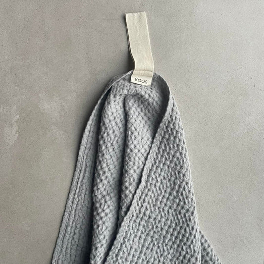 Big Linen Towel - Gray Waffle Fabric - Kotikauppa