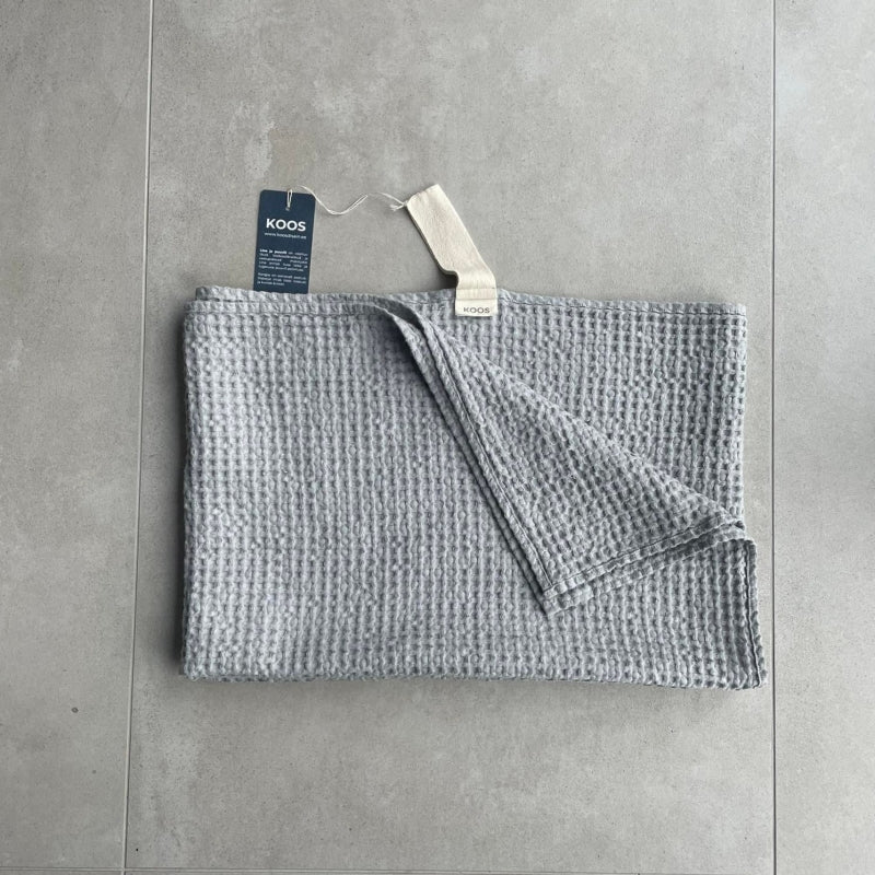 Big Linen Towel - Gray Waffle Fabric - Kotikauppa