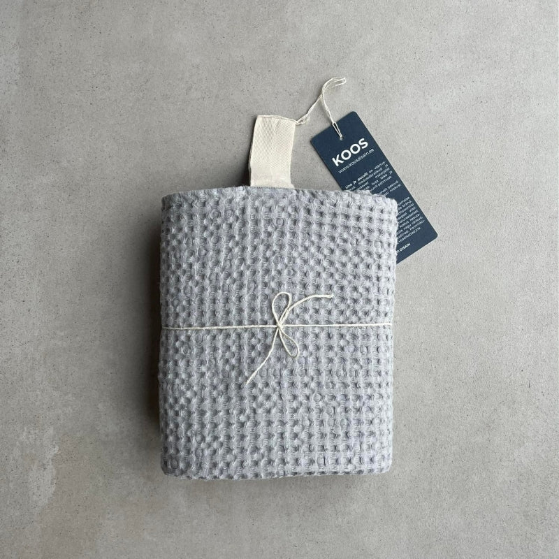 Big Linen Towel - Gray Waffle Fabric - Kotikauppa
