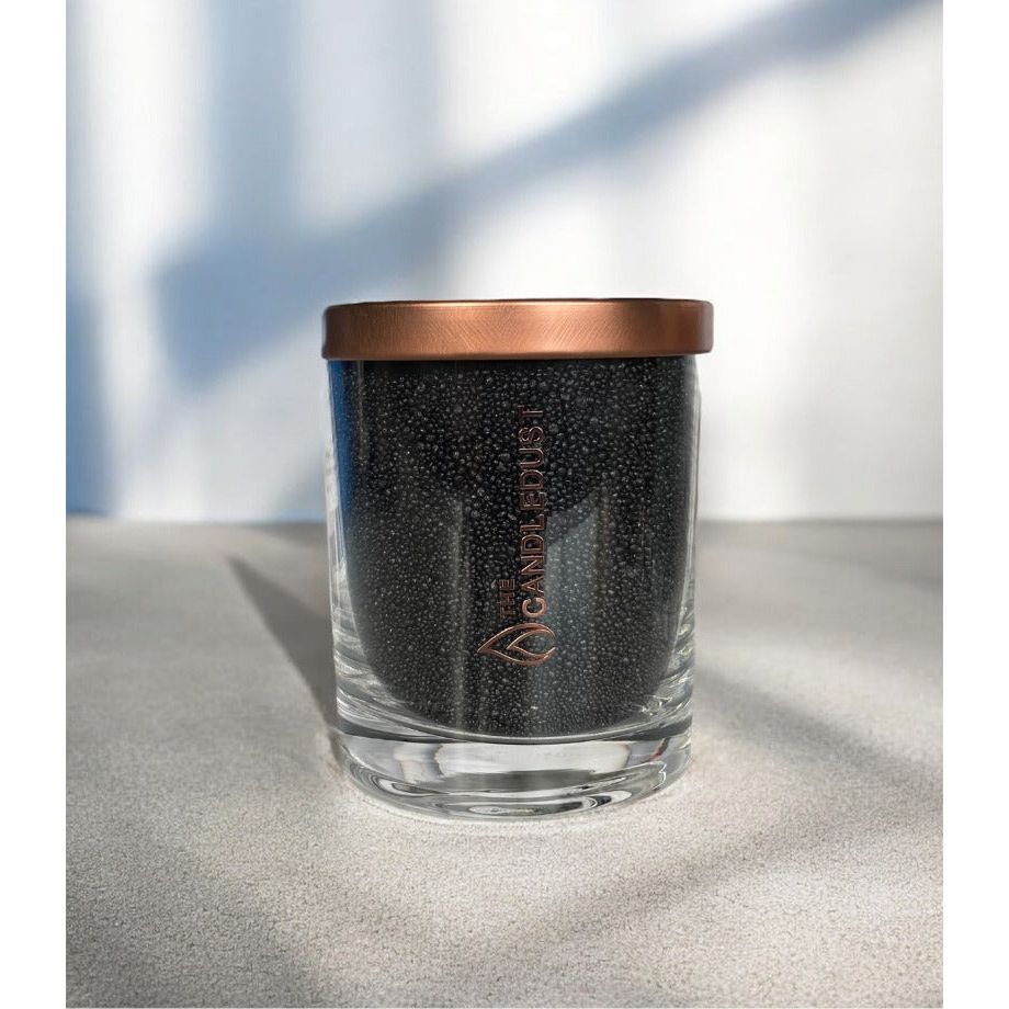 Unscented Powder Candle in Glass - Black 160g