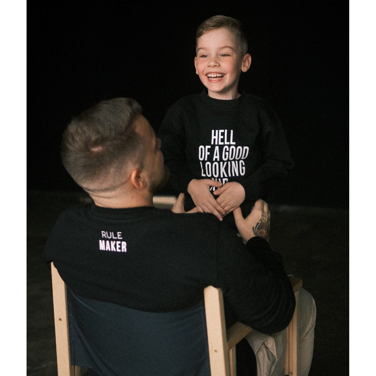 Matching Sweatshirts For Dad and Kid - Black