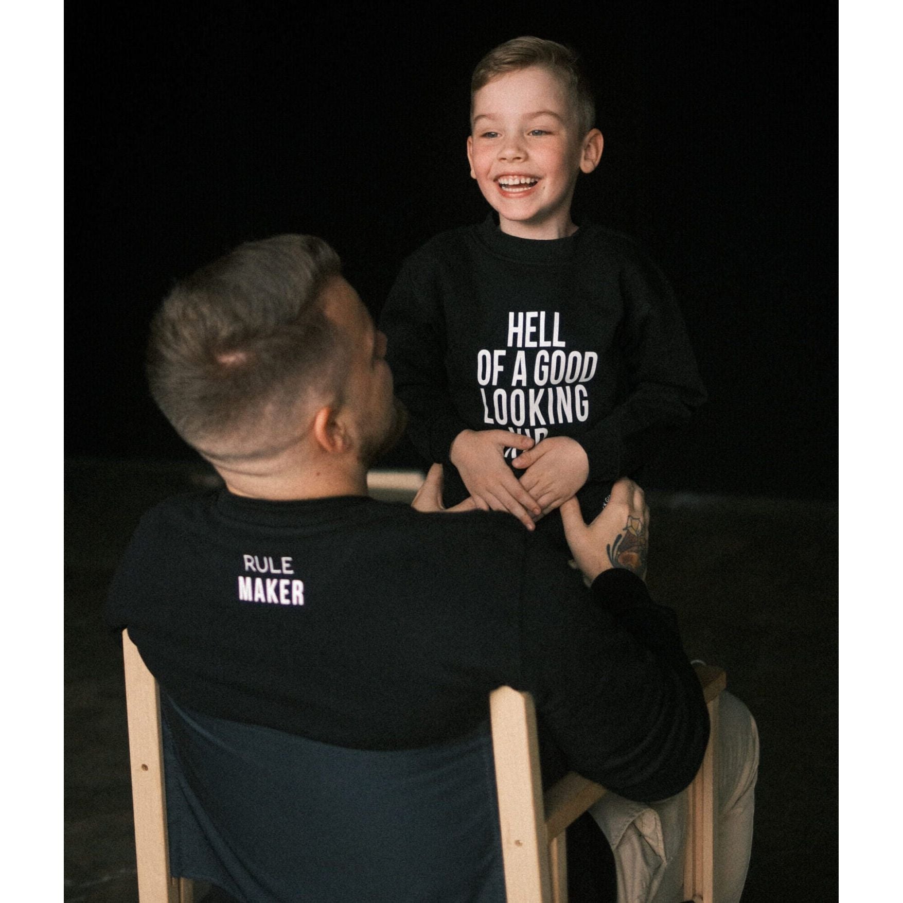 Matching Sweatshirts For Dad and Kid - Black