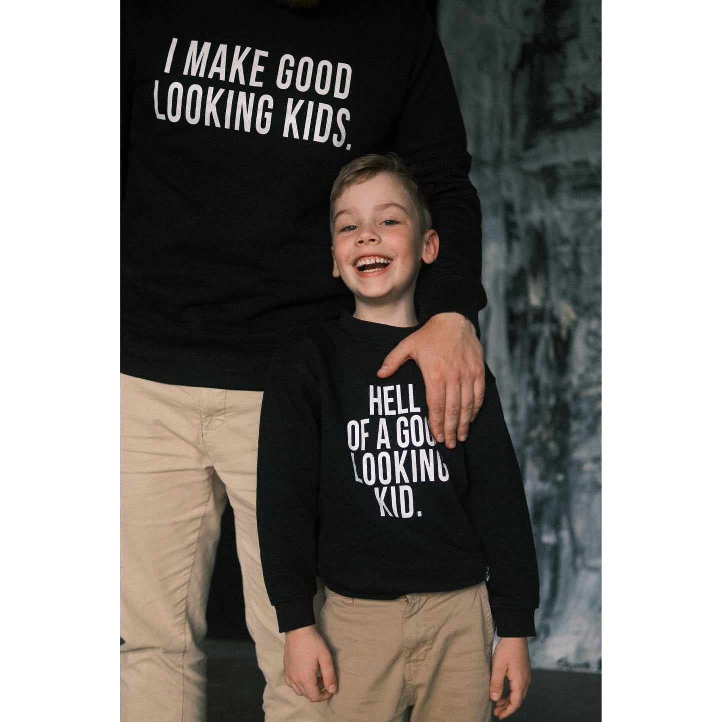 Matching Sweatshirts For Dad and Kid - Black