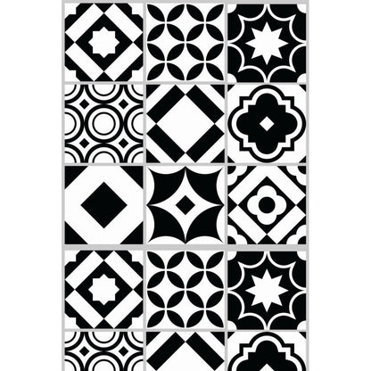 Black and white tile (itseliimautuva) - Kotikauppa