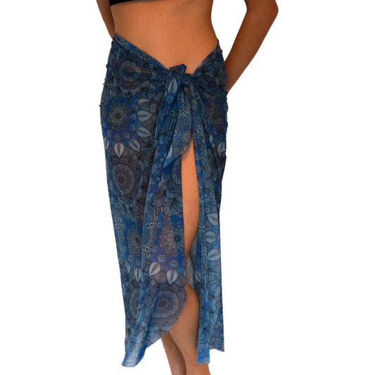 Blue-Purple Mandala Tan Through Sarong - Kotikauppa
