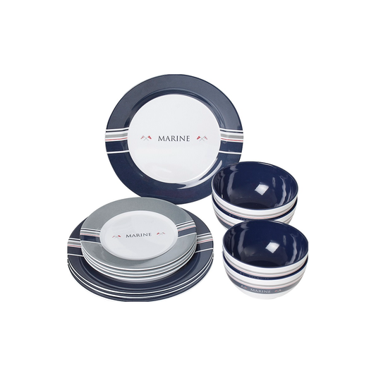 Brunner melamiiniastiasto Marine, liukueste, 12 osaa | 0830148N.C2T | 8022068058894 | Kotikauppa | Brunner