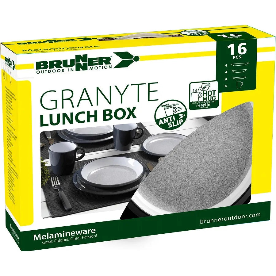 Brunner melamiiniastiasto Granyte, liukueste, 16 osaa
