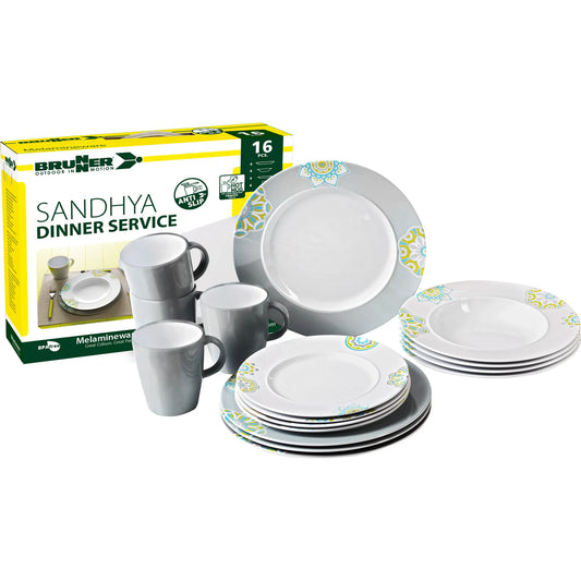 Brunner melamiiniastiasto Sandhya, liukueste, 16 osaa | 0830151N.C2E | 8022068063218 | Kotikauppa | Brunner