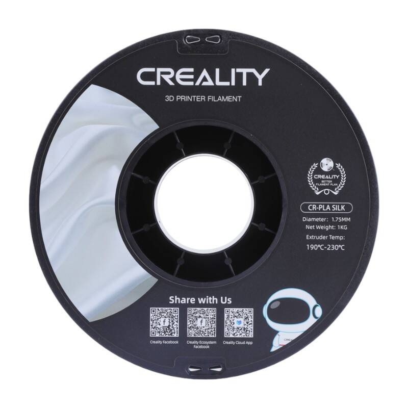 CR-Silk PLA Filament Creality (White) - Kotikauppa