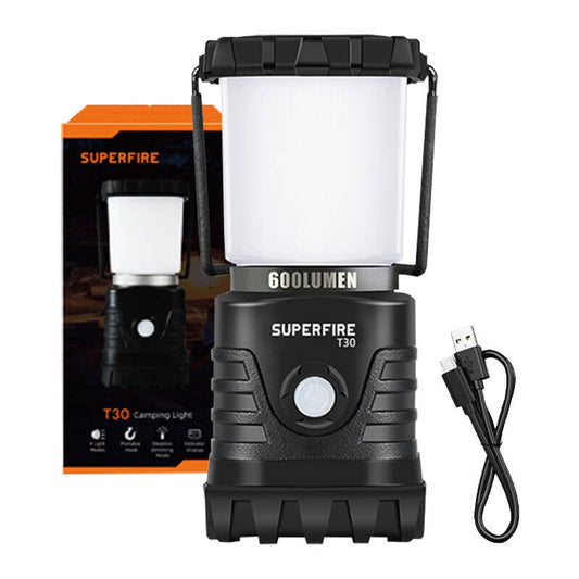Camping lamp Superfire T30, 600lm, USB - Kotikauppa