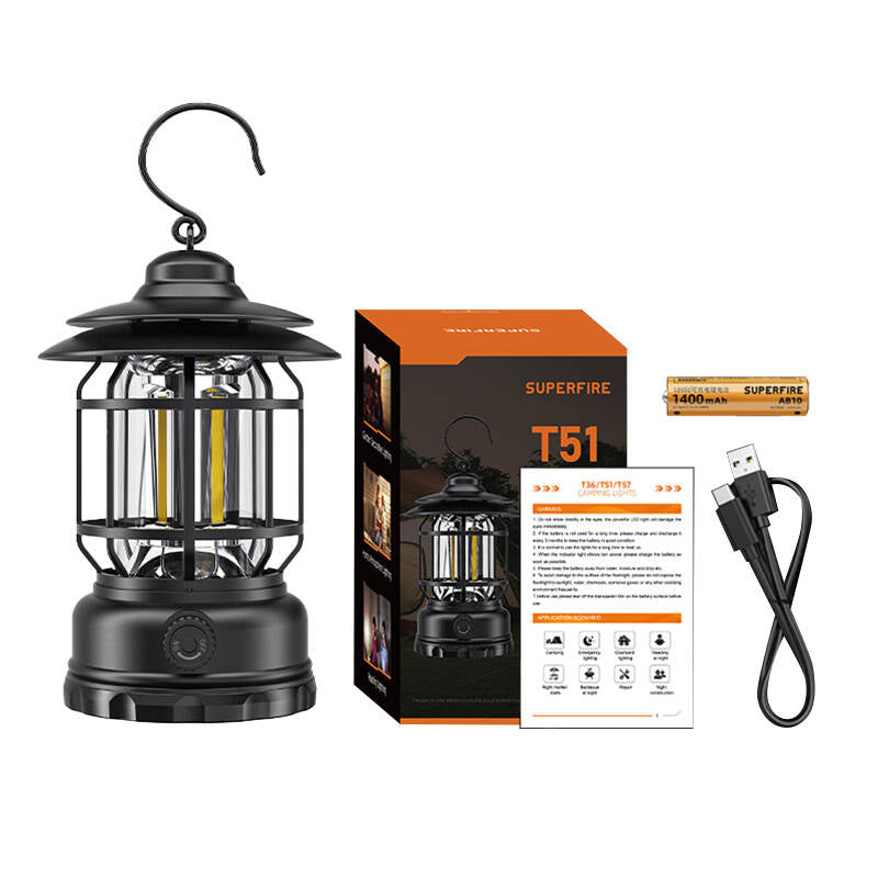 Camping lamp Superfire T51, USB-C - Kotikauppa