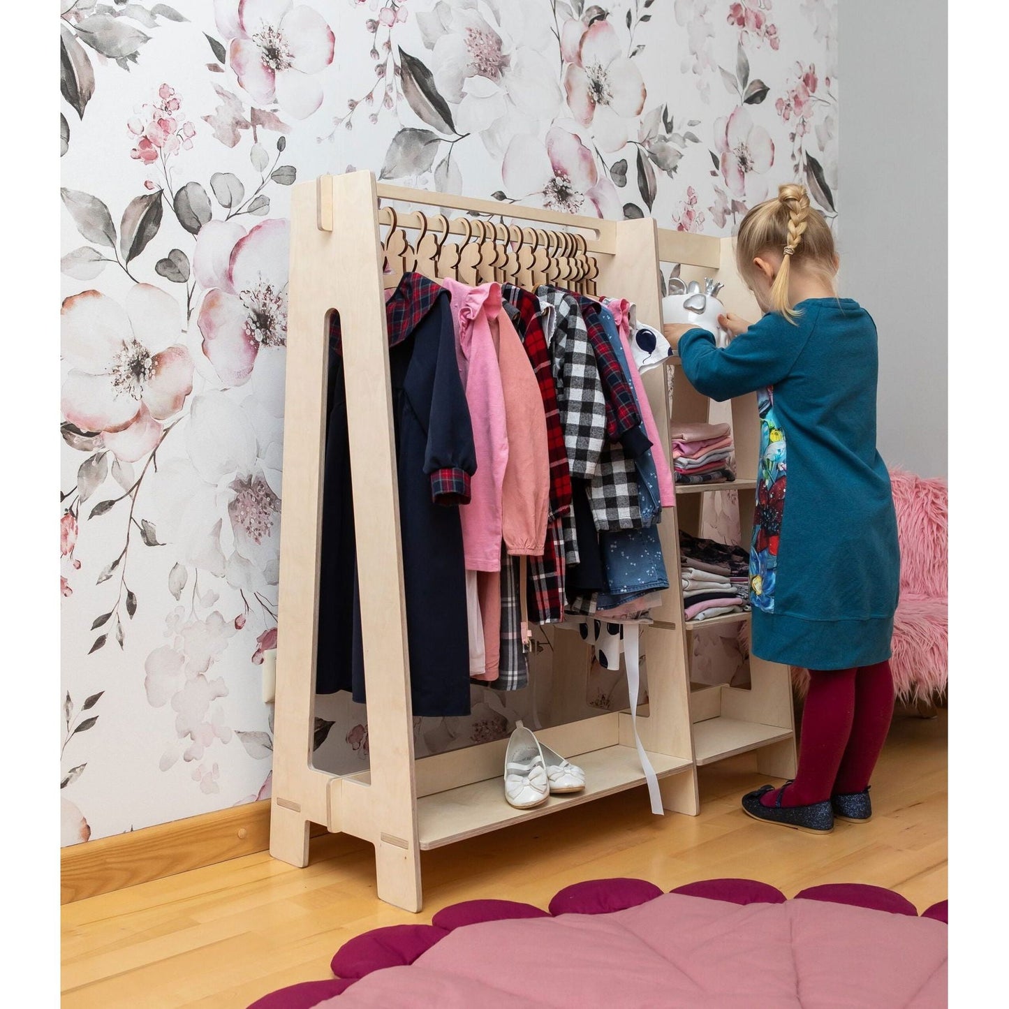Clothing Rack with Shelves for Toddlers - Kotikauppa