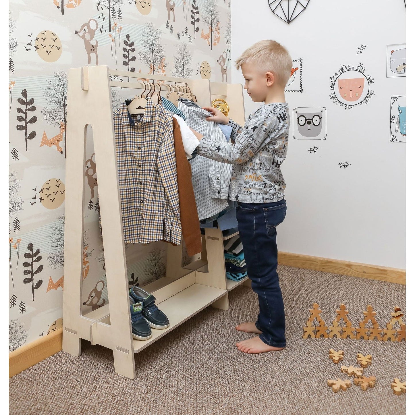 Clothing Rack with Shelves for Toddlers - Kotikauppa