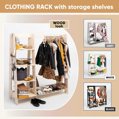 Clothing Rack with Shelves for Toddlers - Kotikauppa