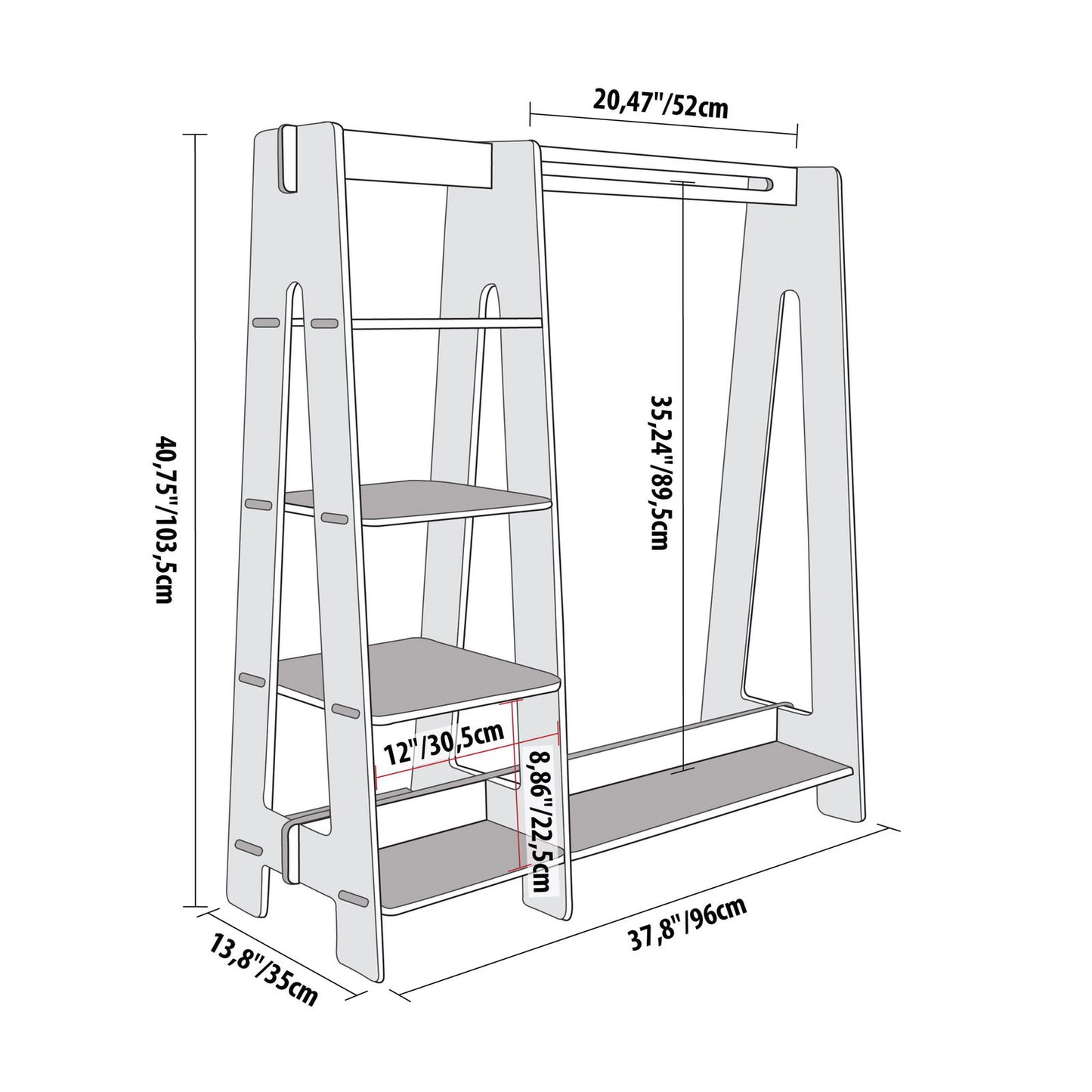 Clothing Rack with Shelves for Toddlers - Kotikauppa