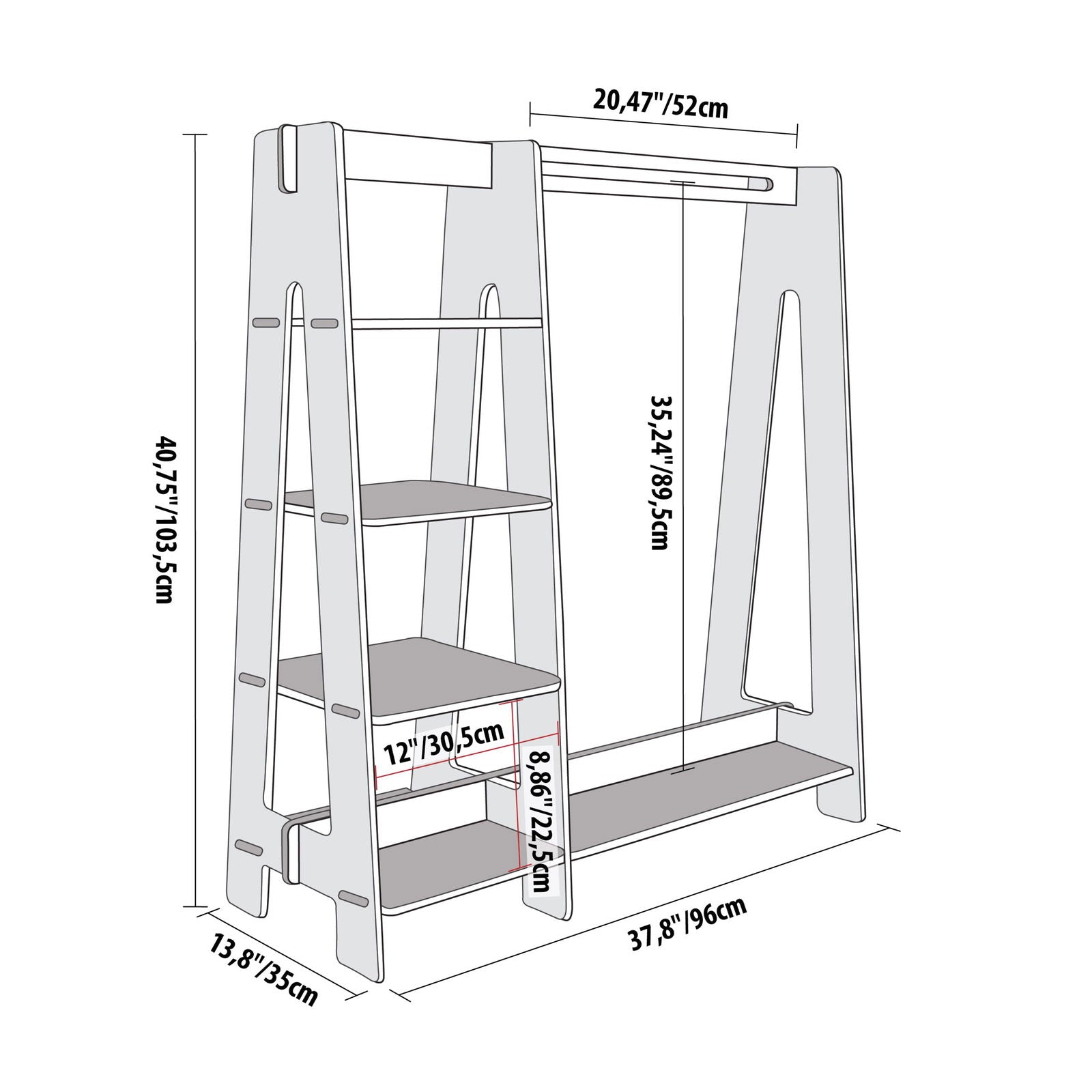 Clothing Rack with Shelves for Toddlers - Kotikauppa
