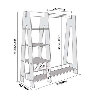 Clothing Rack with Shelves for Toddlers - Kotikauppa
