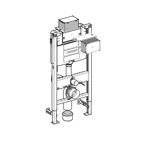 ASENNUSTELINE GEBERIT DUOFIX OMEGA MATALA 98cm