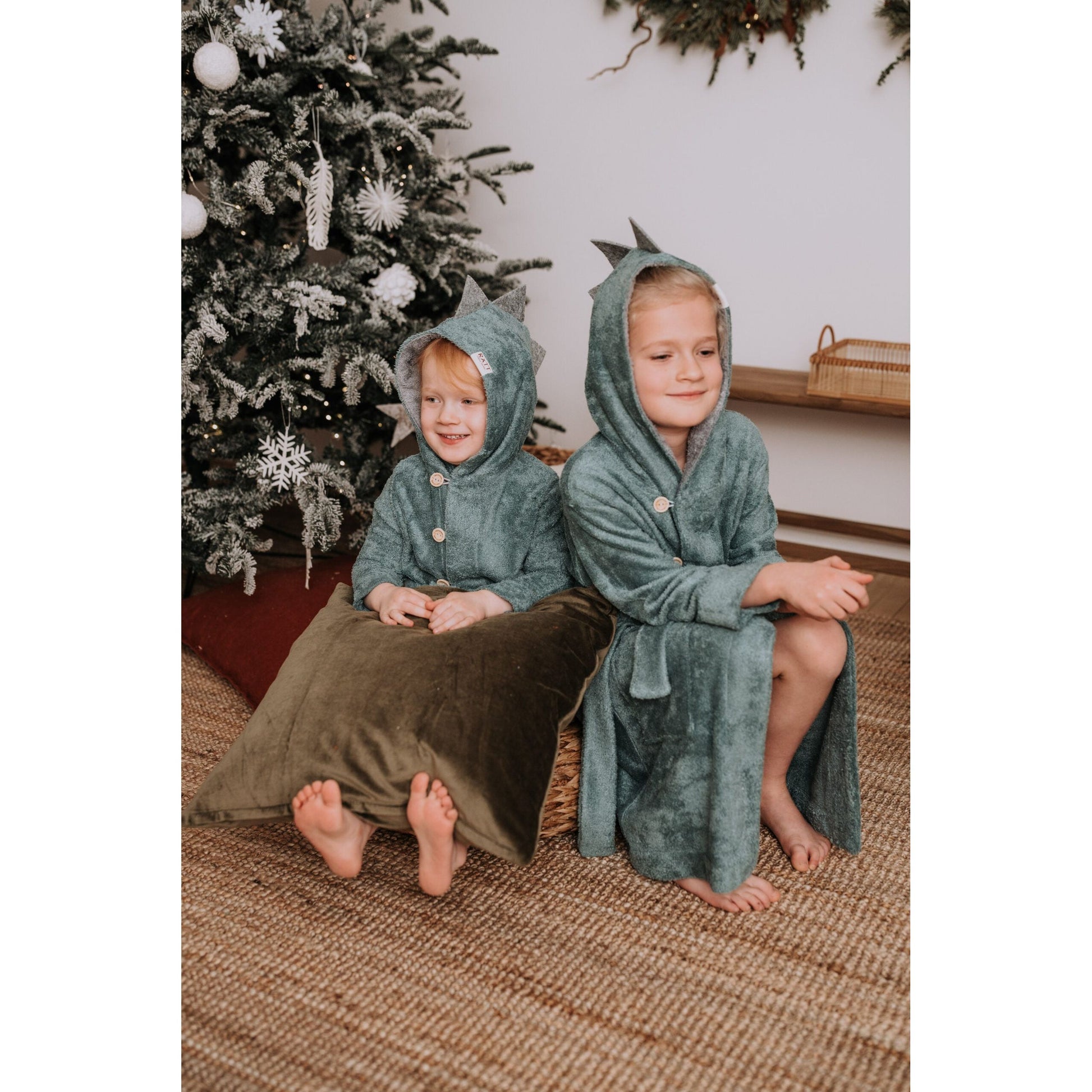 Bamboo Terry Bathrobe DINOSAUR - For TODDLERS (Size 82/86-116)