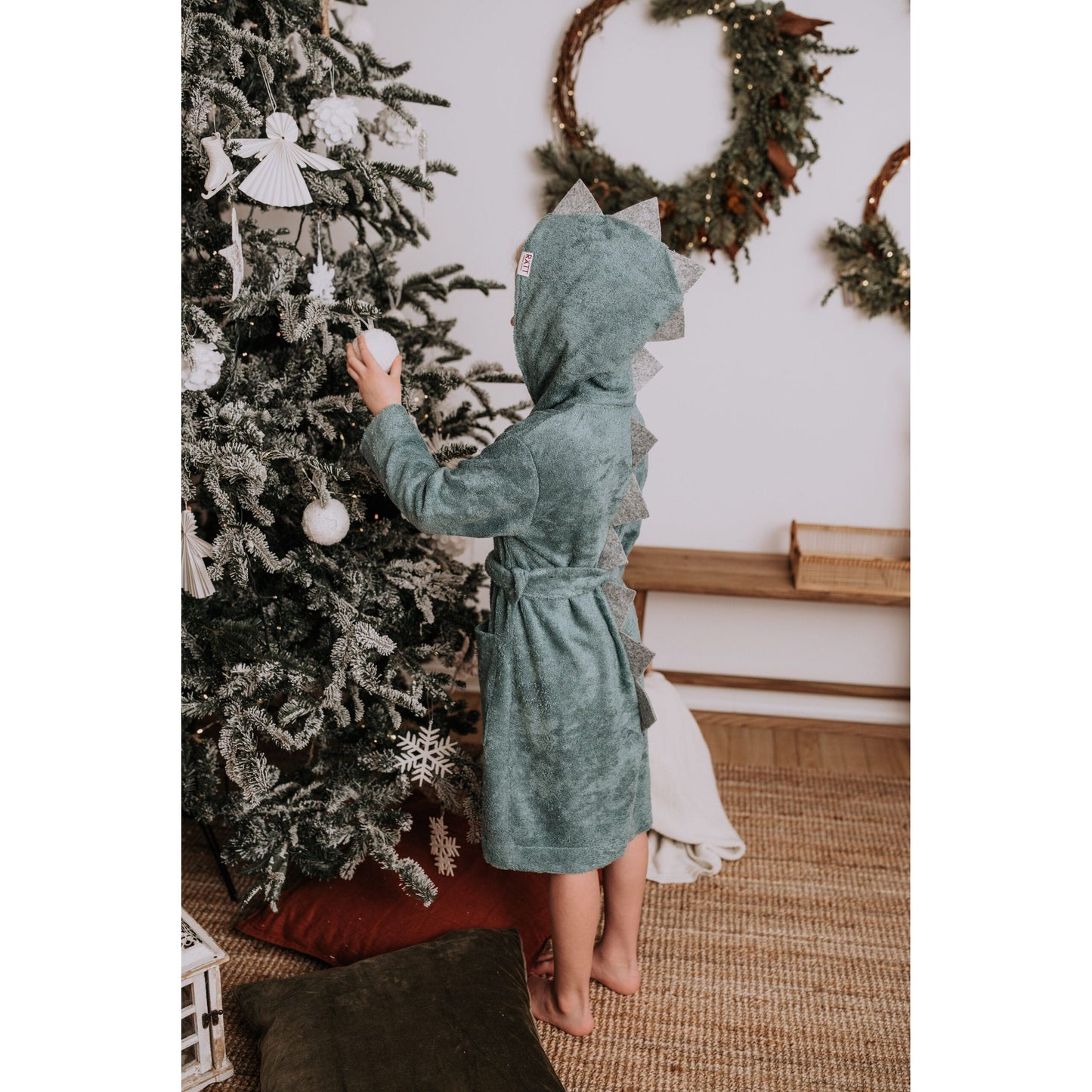 Bamboo Terry Bathrobe DINOSAUR - For TODDLERS (Size 82/86-116)