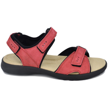 Liiva Women's Leather Sandals - Red