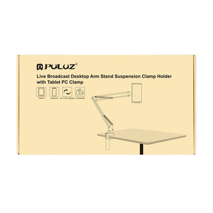 Desk stand Puluz with phone/tablet holder (black) - Kotikauppa