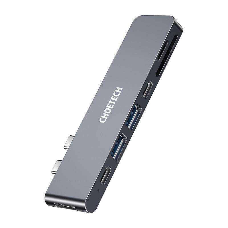 Docking Station Choetech HUB-M14 for Macbook Pro, 7-in-2 USB-C, Thunderbolt 3 (silver) - Kotikauppa