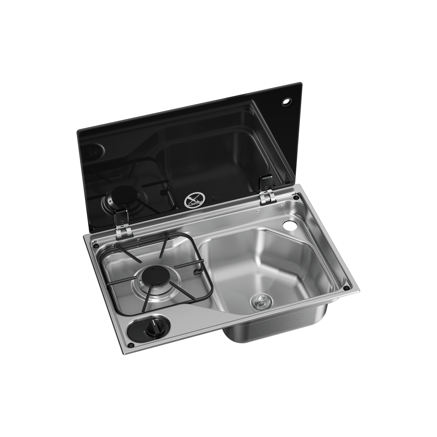 Dometic-keitto- ja pesuallasyhdistelmä CVC1525G lasikannella 525x350x 170 mm - Kotikauppa