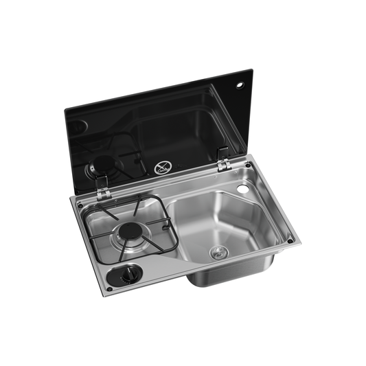 Dometic-keitto- ja pesuallasyhdistelmä CVC1525G lasikannella 525x350x 170 mm - Kotikauppa