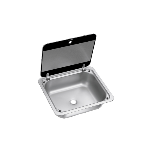 Dometic SNG 4133 neliönmuotoinen pesuallas lasikannella 410x335 mm - Kotikauppa