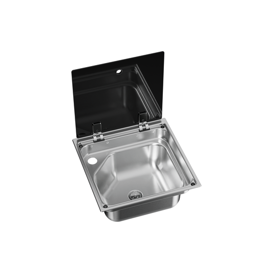Dometic neliönmuotoinen pesuallas CVS1350G lasikannella 350x170x350 mm - Kotikauppa
