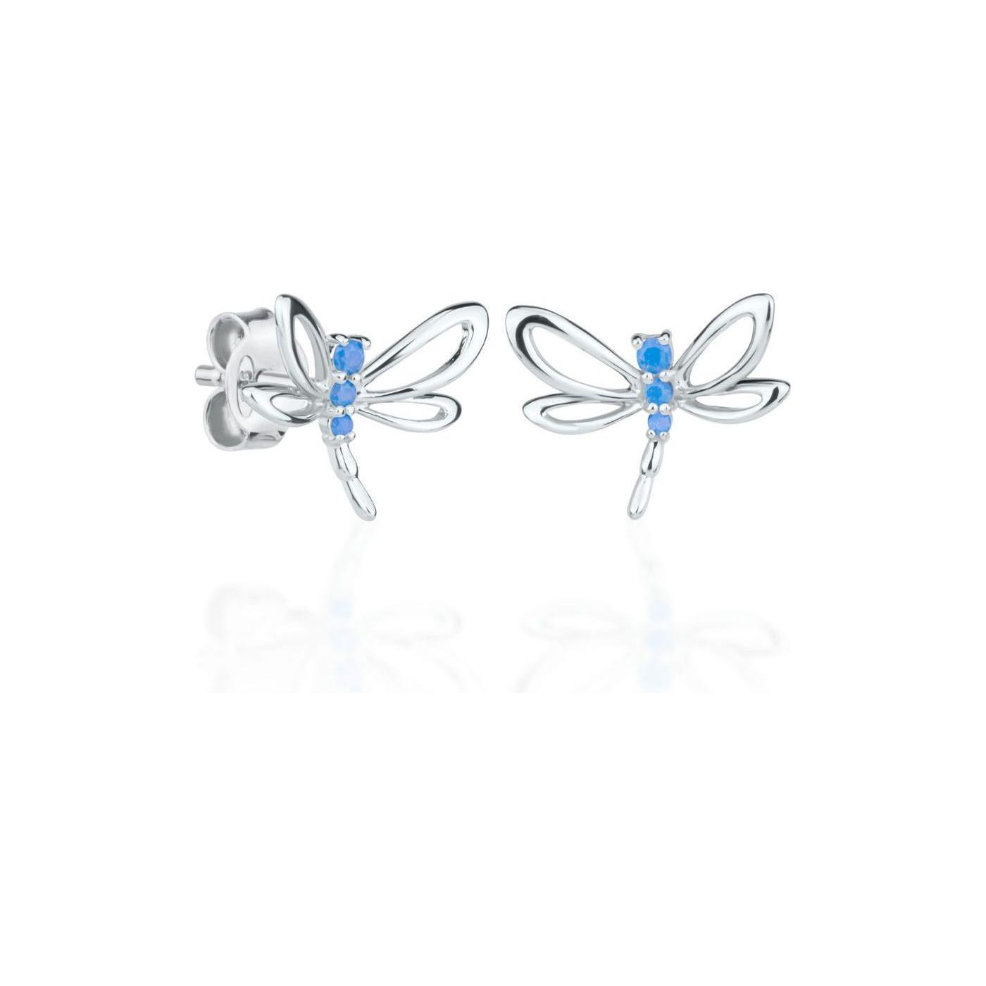 Earrings Sky Blue Dragonfly - For Kids