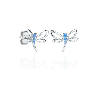 Earrings Sky Blue Dragonfly - For Kids