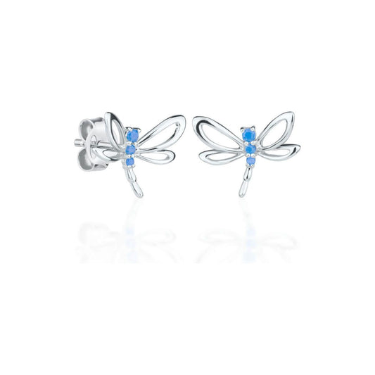 Earrings Sky Blue Dragonfly - For Kids
