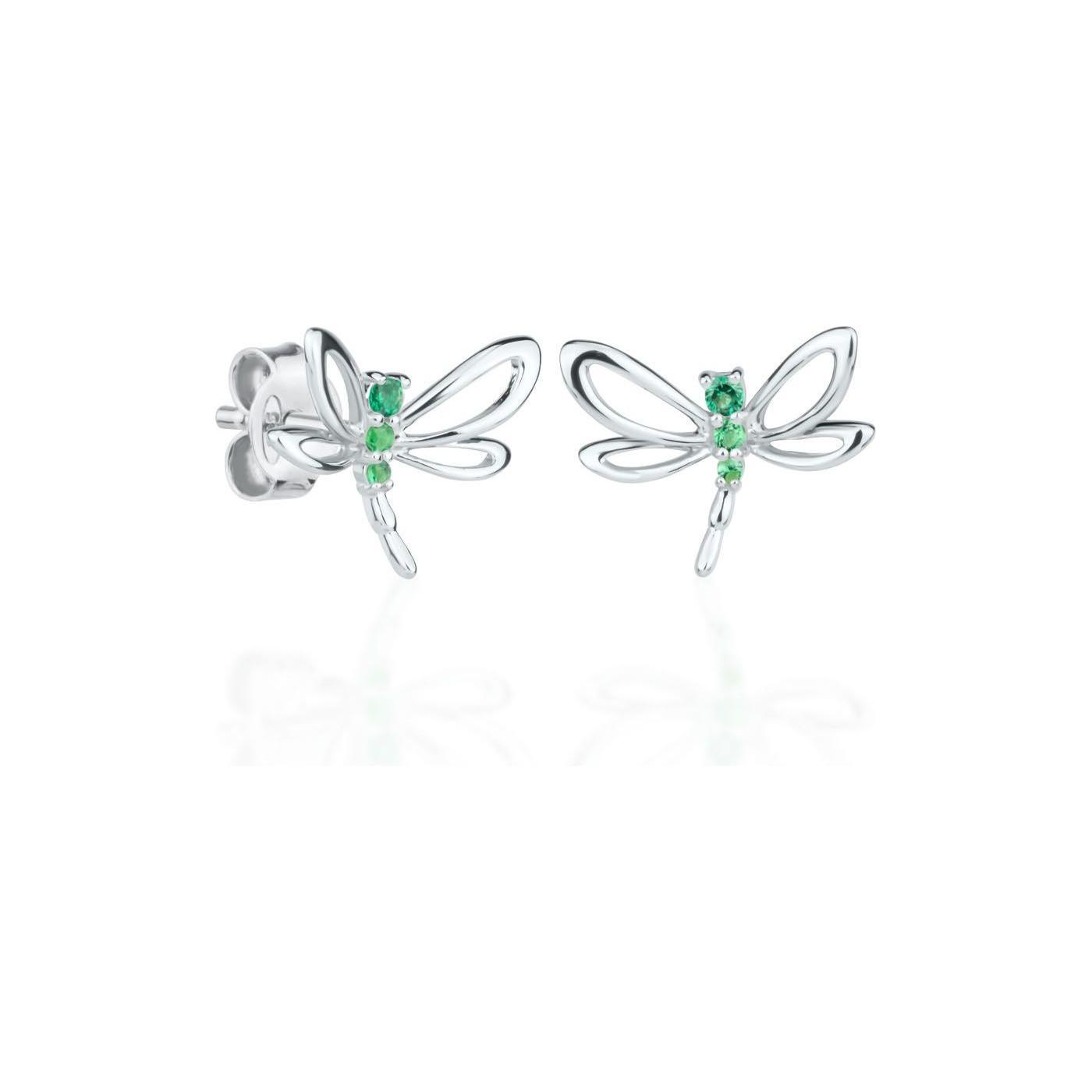 Earrings Emerald Dragonfly - For Kids