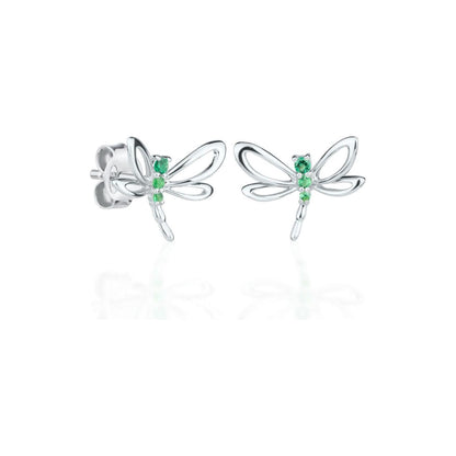 Earrings Emerald Dragonfly - For Kids