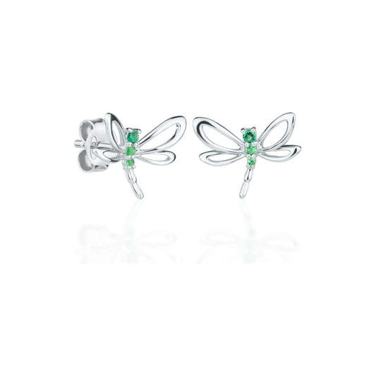 Earrings Emerald Dragonfly - For Kids