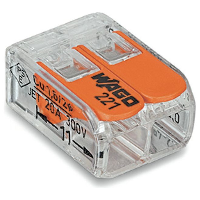 RASIALIITIN WAGO 221-412 VIPU,2-NAP,0.14-4 mm2 100kpl