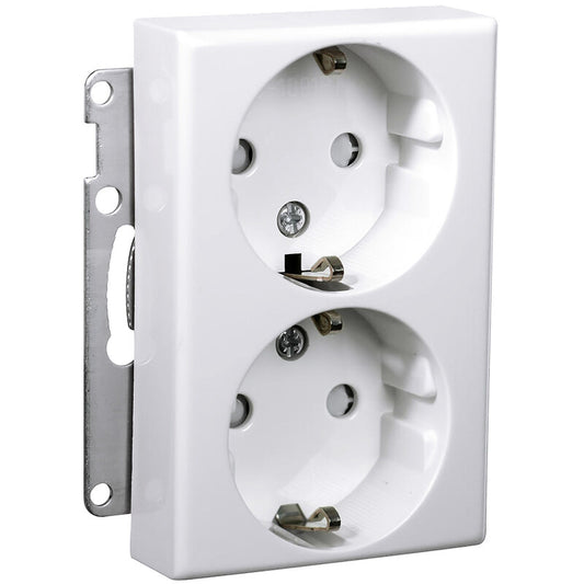ELKO RS Nordic 2-osainen pistorasia 16 A / 250 V – upotus, valkoinen-2504083