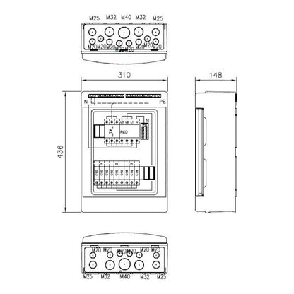 RYHMÄKESKUS ESTERI EVS245.09P 25A IP65 PC