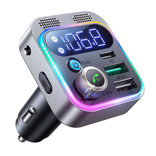 FM transmitter for Joyroom JR-CL16, USB + USB-C, 48W (black) - Kotikauppa