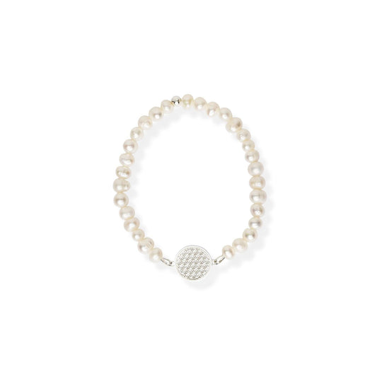 Flower Of Life Bracelet S – White Pearl