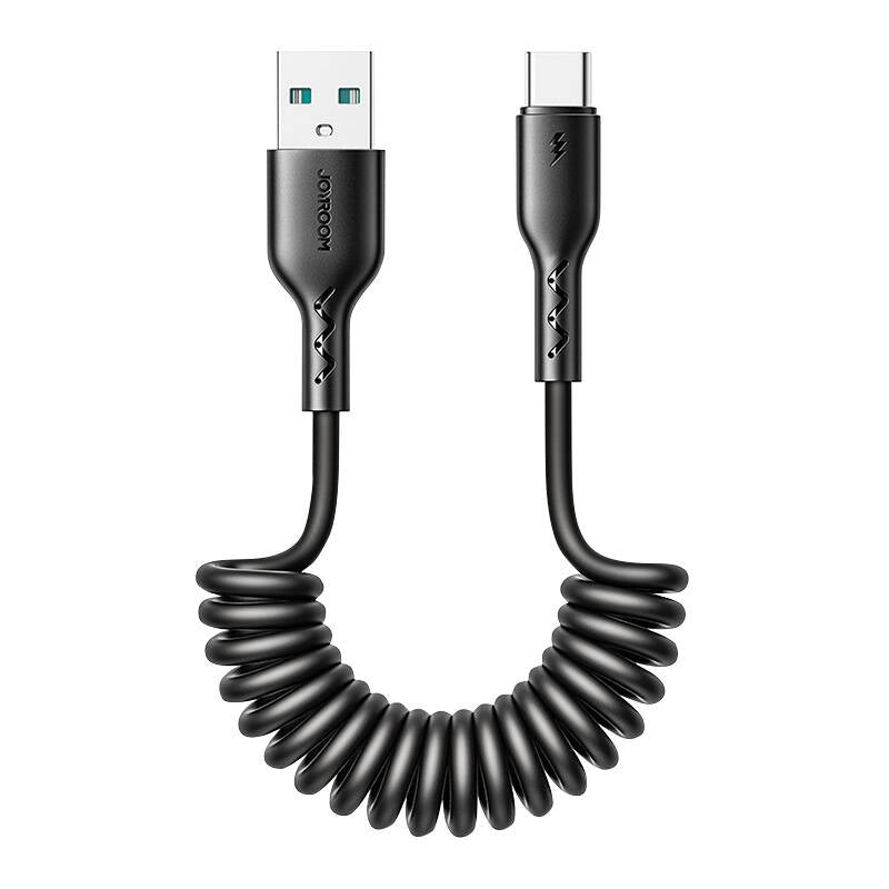 Fast Charging Kaapeli for car Joyroom USB-A to Type-C Easy-Travel Series 3A 1.5m, coiled (black) - Kotikauppa