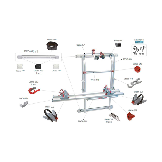 Fiamma-kiinnityssarja Carry Bike 200 DJ Fiat Ducato vuosimallista 06/2006 | 98656-147