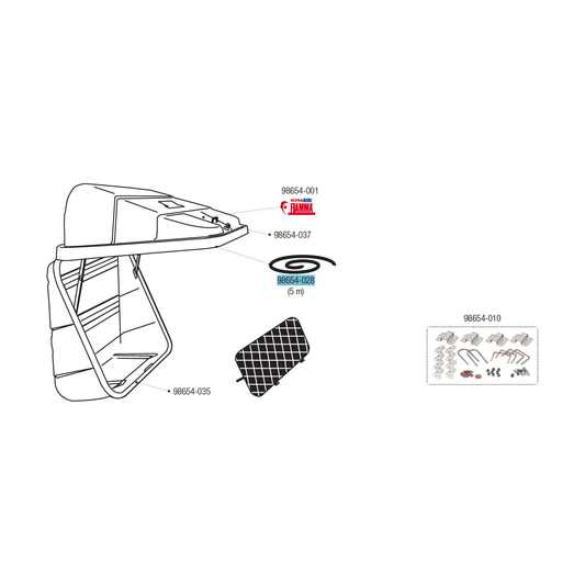 Fiamma-tarratiiviste takalaatikolle Ultra-Box 1 / 2 / 3 / 180 / 320 / 360 / 500 / Sport Pro | 98654-028