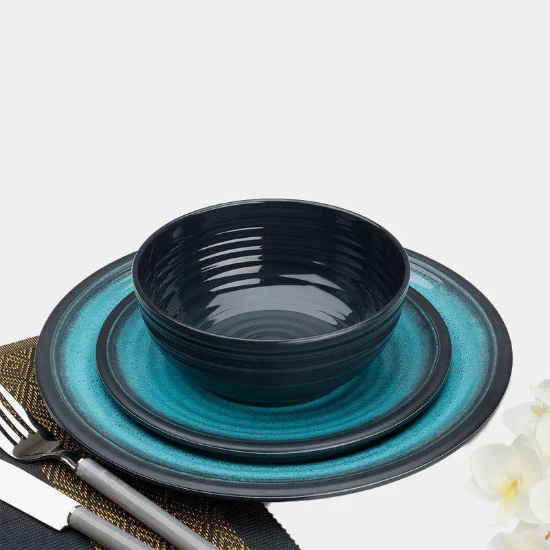 Flamefield melamiiniastiasto Granite Aqua, 12 osaa - Kotikauppa