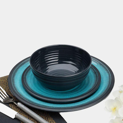 Flamefield melamiiniastiasto Granite Aqua, 12 osaa - Kotikauppa