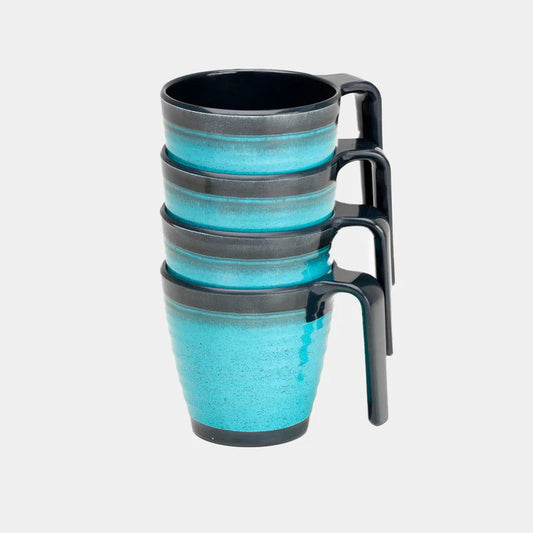 Flamefield melamiinimukit Granite Aqua, 4 osaa - Kotikauppa