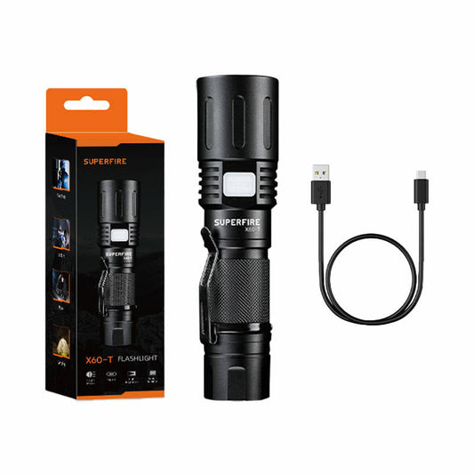 Flashlight Superfire X60-T, 1500lm, USB - Kotikauppa